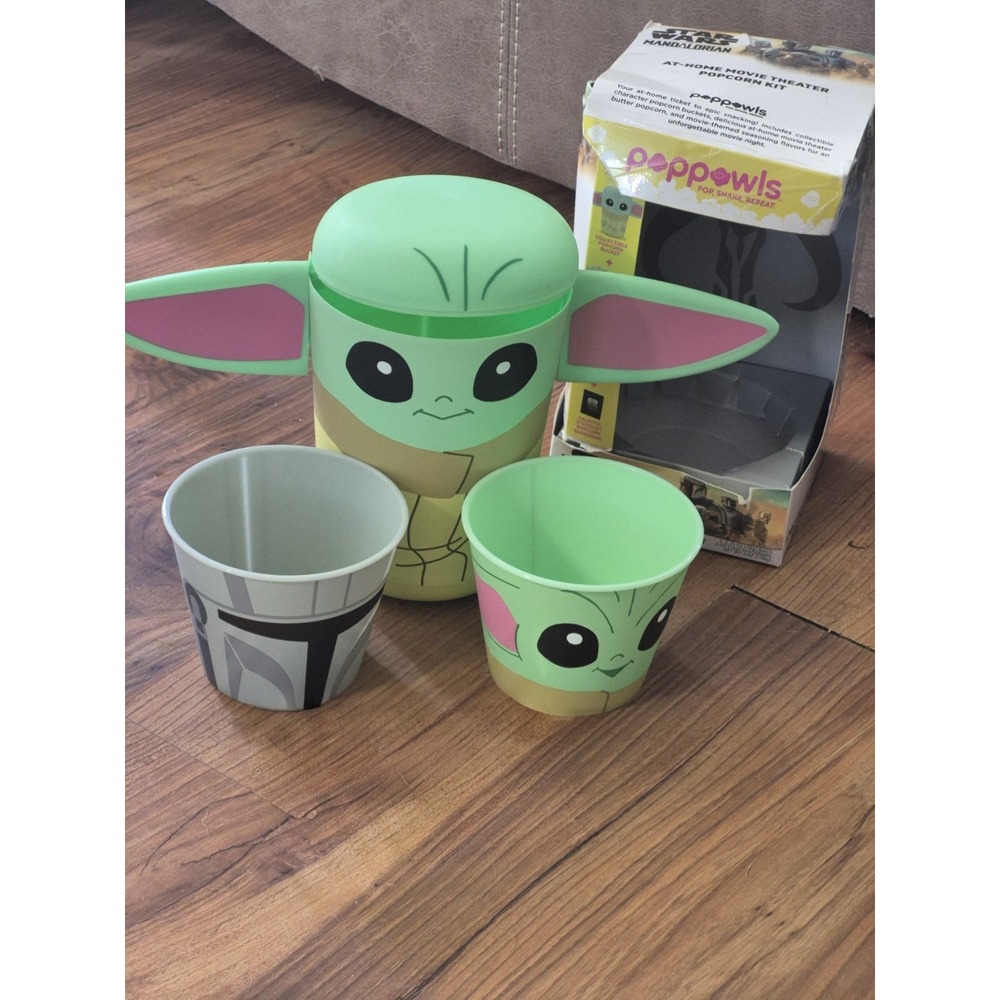 Poppowls Star Wars Mandalorian Grogu Popcorn Kit 3 Bowls No Food